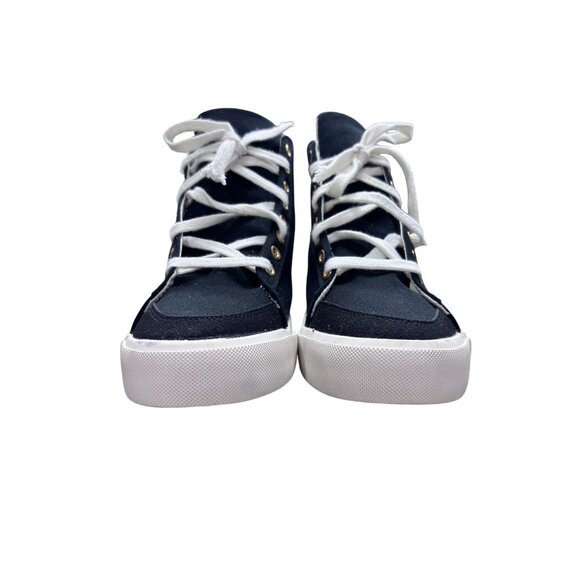 Unisex High-Top Canvas Sneakers Size 9.5 US Lace-Up Casual Shoes Black & White M - Picture 6 of 10